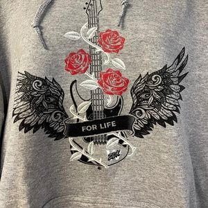 🆕 DDK Rock Apparel Music For Life Sweatshirt Hoodie